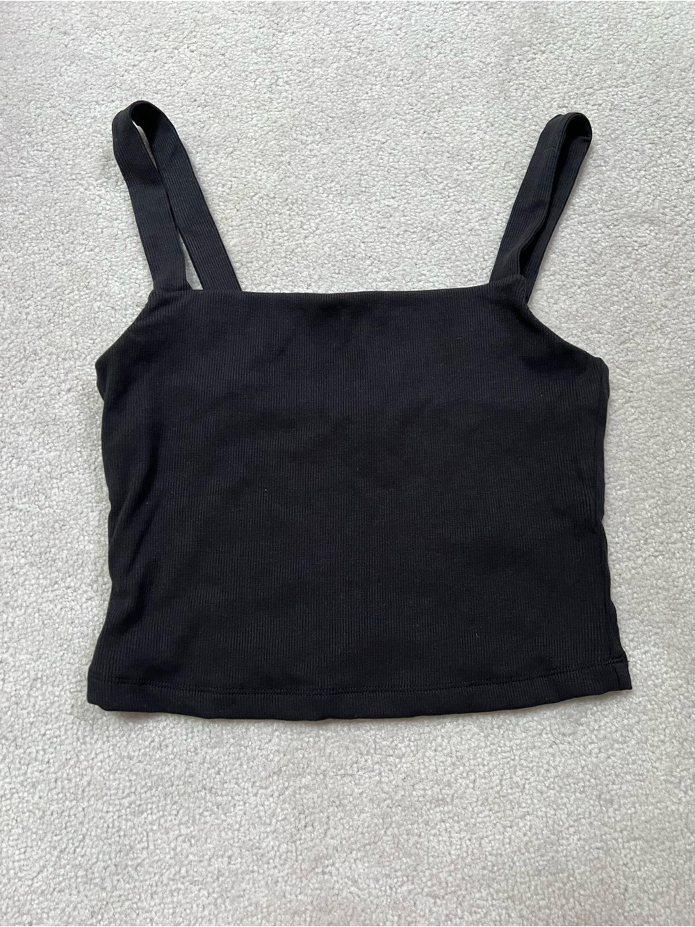 Wilfred Black Ribbed Crop Top